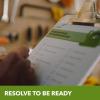 Someone using a checklist to prepare. Resolve to be ready.