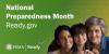 Three generations of women in a family stand together. National Preparedness Month.